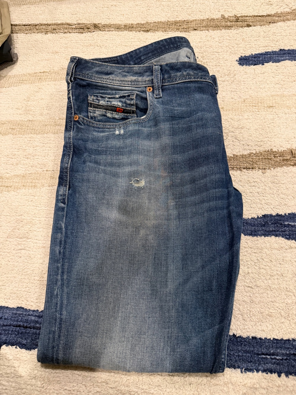 Diesel Zatiny Faded Blue Straight Jeans
